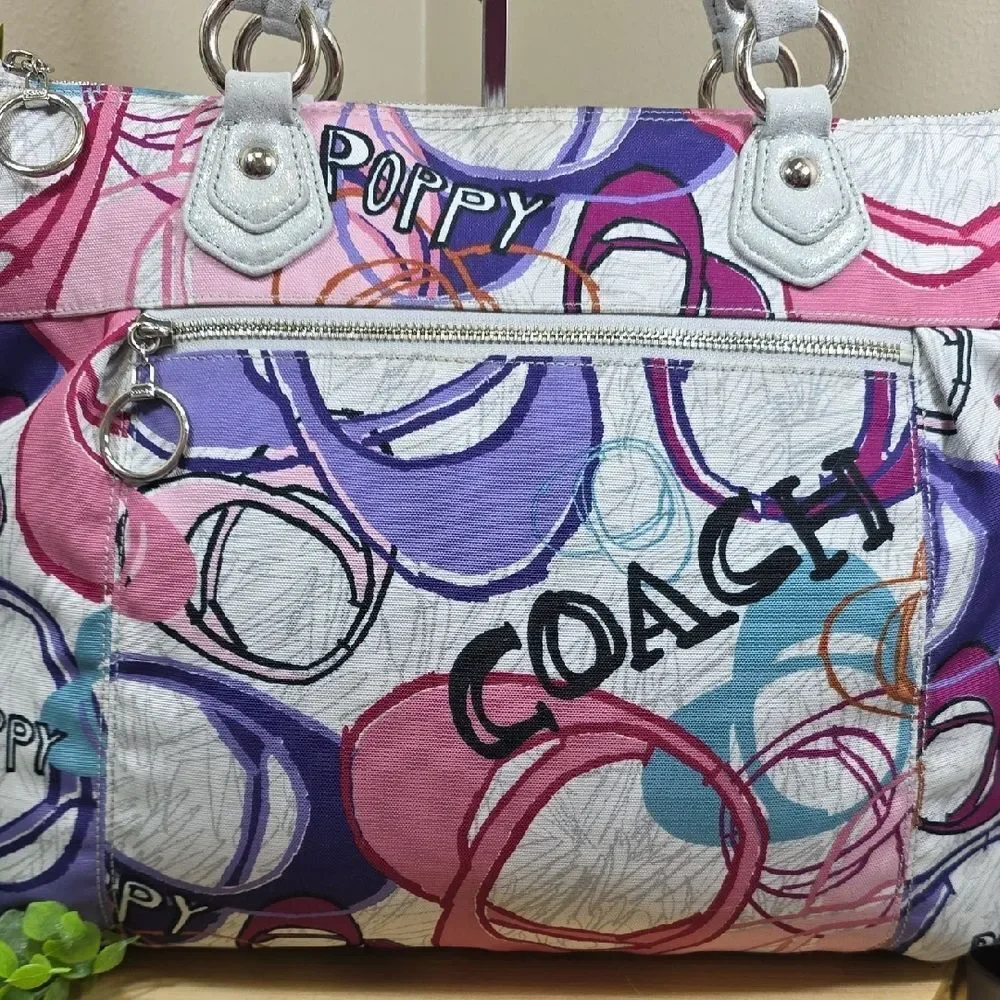 Coach Pink and Purple Graphic Tote